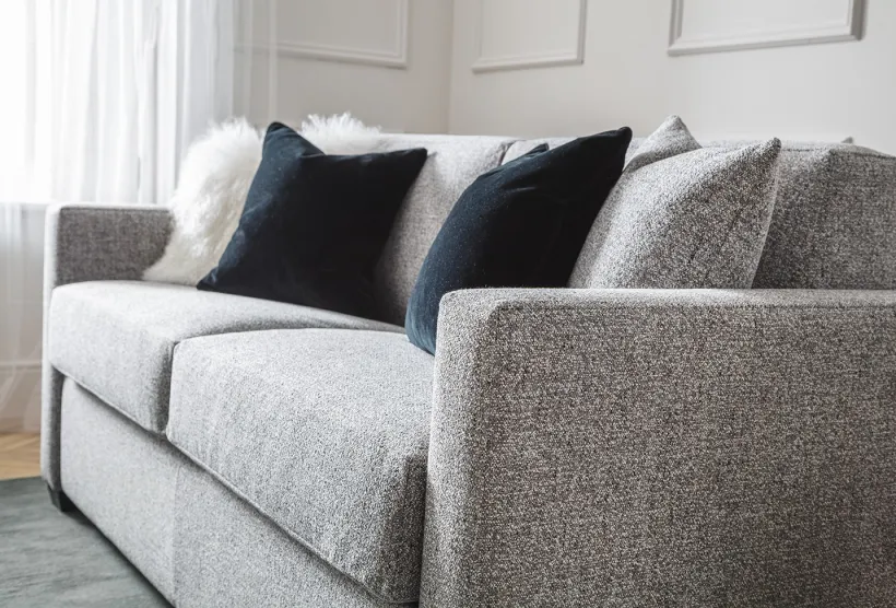 Metro Medium 3 Seater Sofa Bed Grey Boucle | Furl