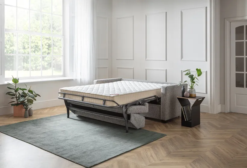 Metro Medium 3 Seater Sofa Bed Grey Boucle | Furl