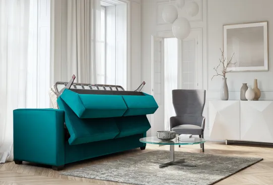 Metro Medium 3 Seater Sofa Bed Moleskin Petrol | Furl