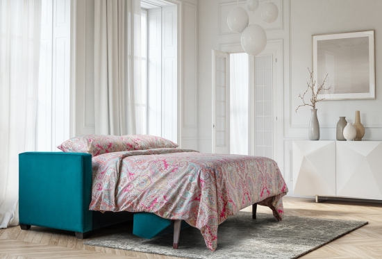 Metro Medium 3 Seater Sofa Bed Moleskin Petrol | Furl