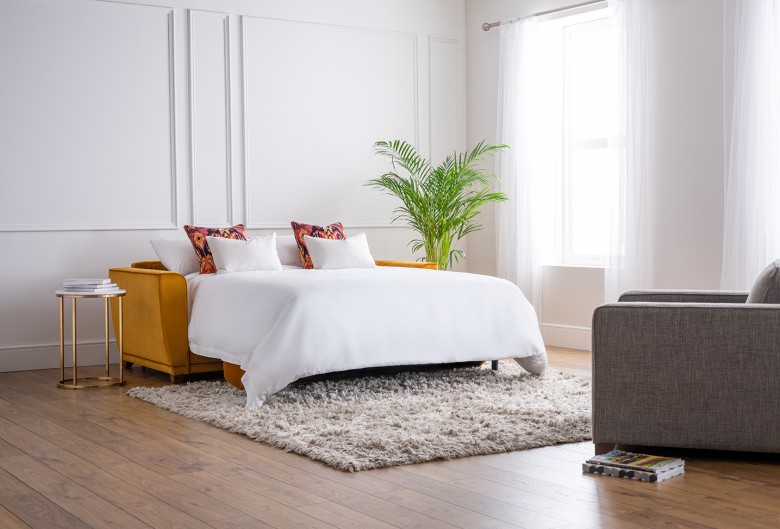 AirB Sofa Bed 3 Seater in Velvet Cognac | Furl