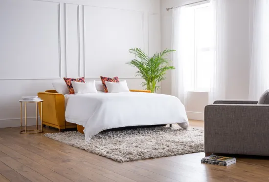 AirB Sofa Bed 3 Seater in Velvet Cognac | Furl