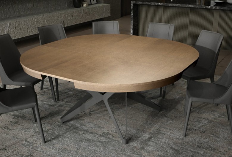 Biground, extendable round dining table