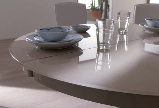 Eclipse Extending Dining Table Seats 6 to 8 guests, Made in Italy