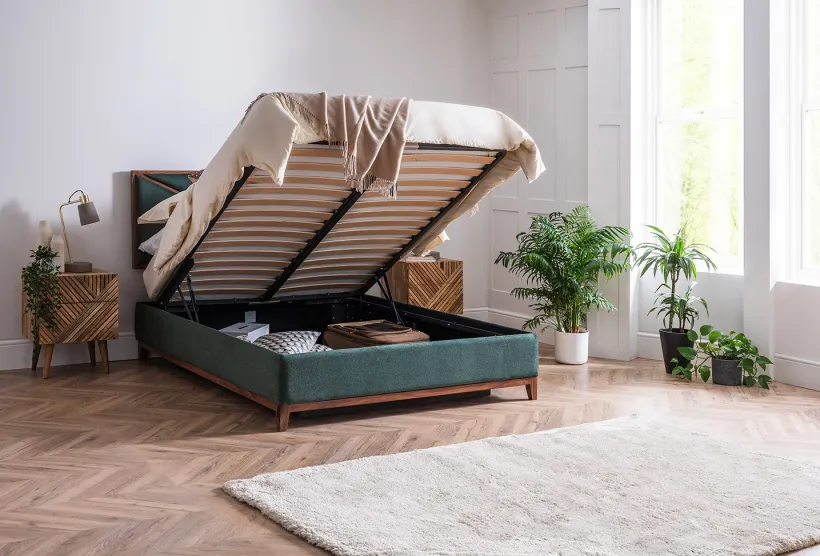 Illusion King Size Storage Bed Hunter Green | Furl