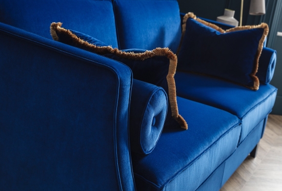 Paris 2.5 Seater Sofa Bed Blue Velvet