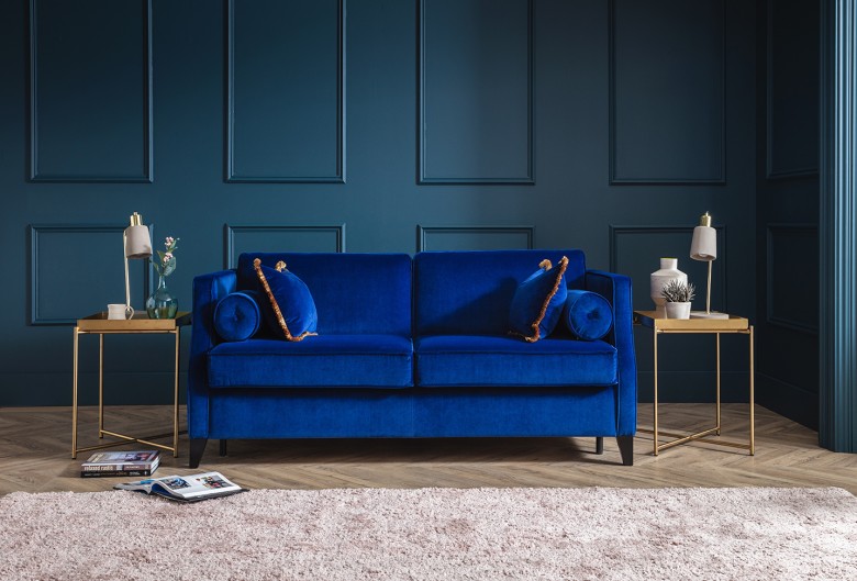 Paris Sofa Bed in Blue Velvet