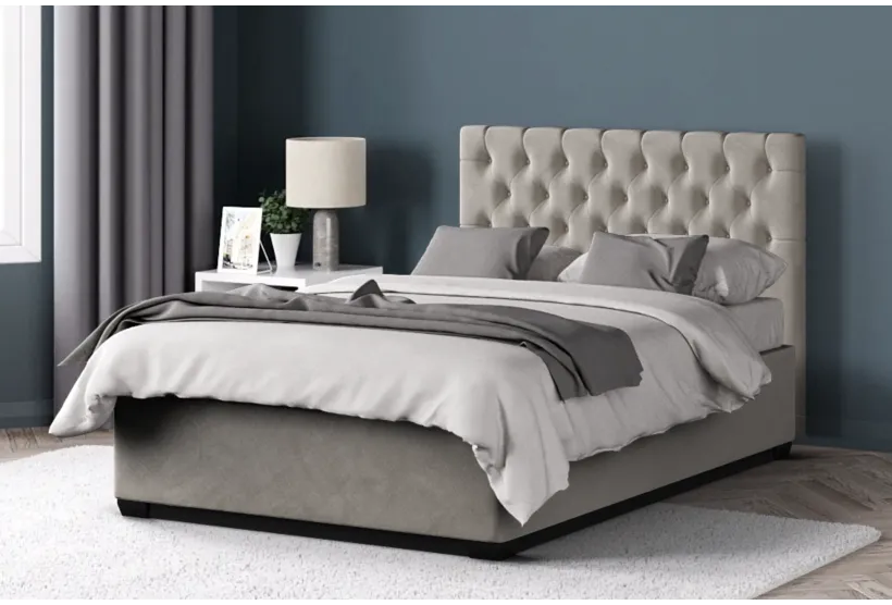 Max Double Size Ottoman Bed Velvet | Furl