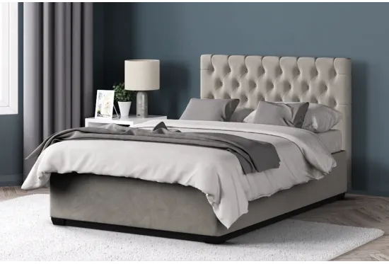 Max Double Size Ottoman Bed Velvet | Furl