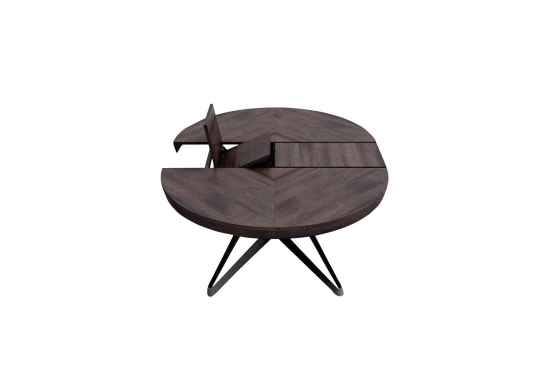 Big Round Extending Table Dark Ancient Oak Seats up to 8 | furl