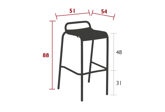 Luxembourg Hugh Dining Table Anthracite with the Bar Stools