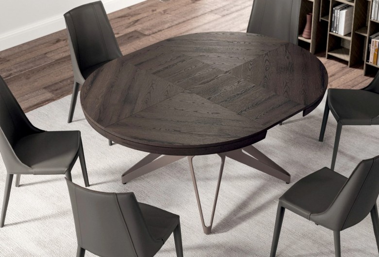 Biground, extendable round dining table