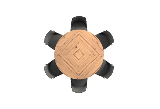 Biground, extendable round dining table