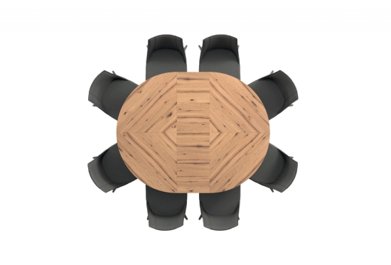 Biground, extendable round dining table