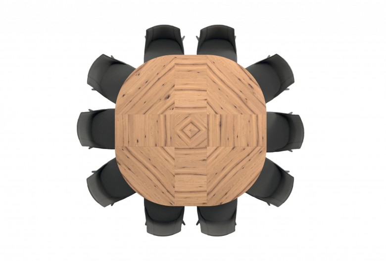 Biground, extendable round dining table