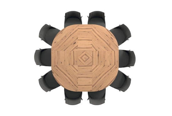 Biground, extendable round dining table