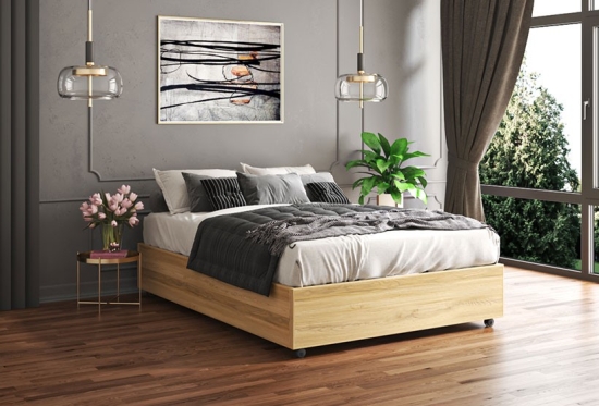 Simplicity Wood Storage Bed