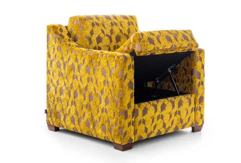 Classic Storage Armchair in Gold Designers Guild fabric | Furl Classic Storage Armchair in Gold Designers Guild fabric | Furl