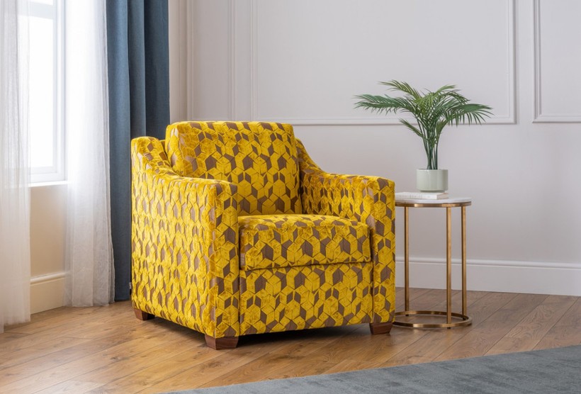 Classic Storage Armchair in Gold Designers Guild fabric
