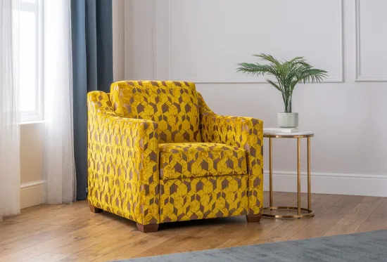 Classic Storage Armchair in Gold Designers Guild fabric | Furl Classic Storage Armchair in Gold Designers Guild fabric | Furl