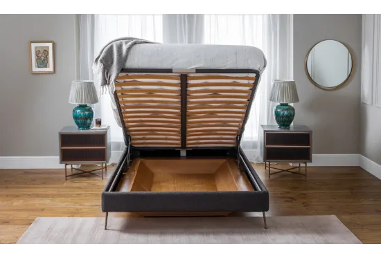 Designer Storage Bed on Metal Legs | Discrete Storage Space 2