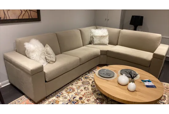 Metro Medium Corner Sofa Bed in Soft Alpaka | Furl