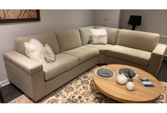 Metro Medium Corner Sofa Bed in Soft Alpaka | Furl