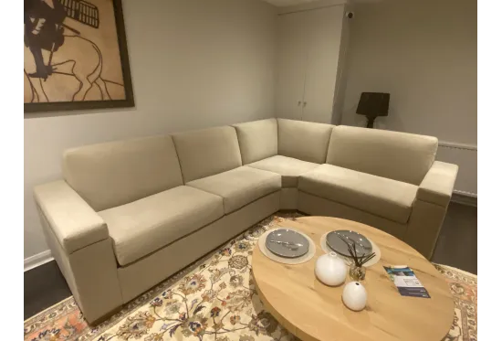 Metro Medium Corner Sofa Bed in Soft Alpaka | Furl 2