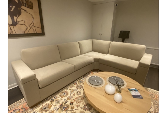 Metro Medium Corner Sofa Bed in Soft Alpaka | Furl