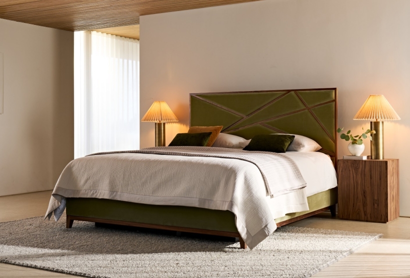 Furl Illusion small double storage bed with upholstered headboard