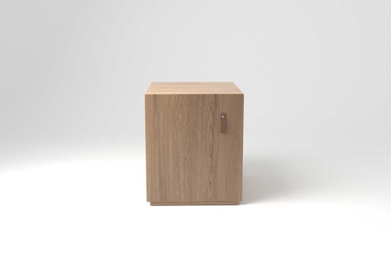 Treso Bedside Table – Oak Nightstand with Drawer & Bottle Storage | Furl
