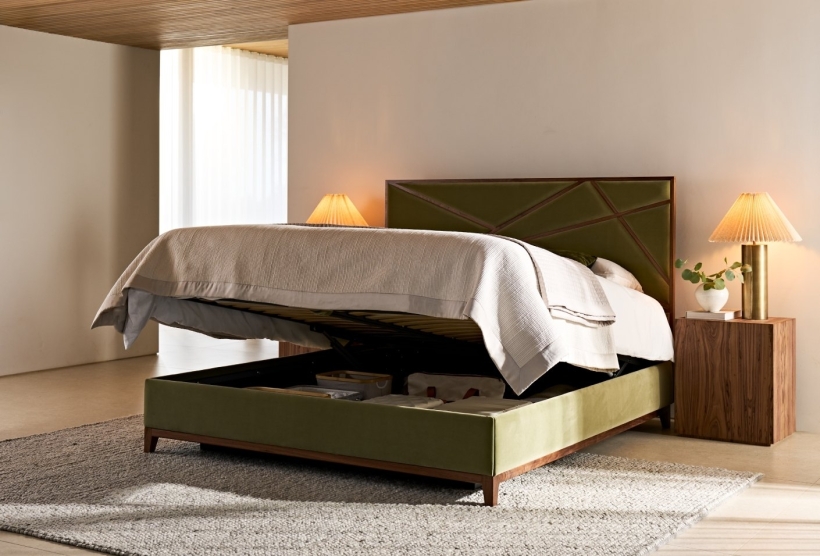 Super King Illusion Storage Bed Military Green