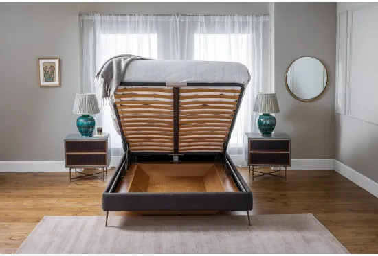 Mirage Double Storage Bed Moleskin Velvet Seafoam | Furl 2