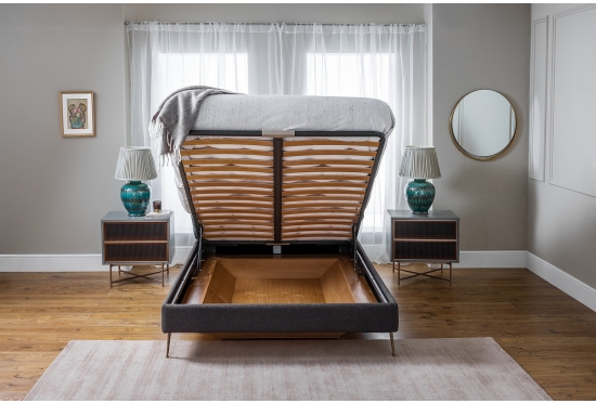 Mirage Double Storage Bed Moleskin Velvet Seafoam | Furl