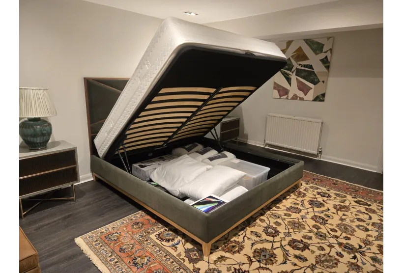 Super King Illusion Storage Bed Military Green | Furl
