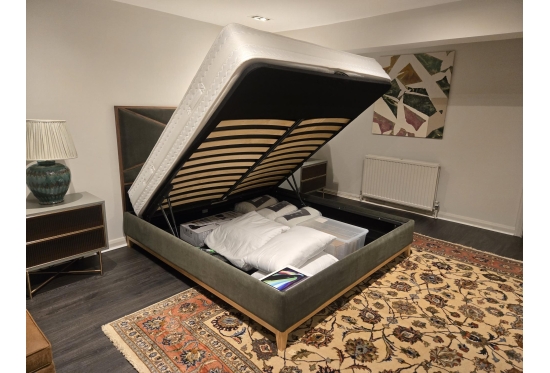 Super King Illusion Storage Bed Military Green | Furl
