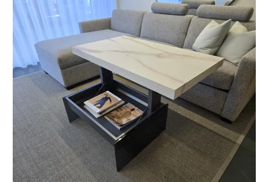 Bellagio Coffee Table in Printed Marble Glass
