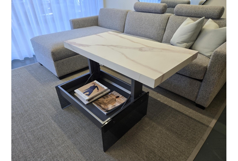 Bellagio Coffee Table in Printed Marble Glass