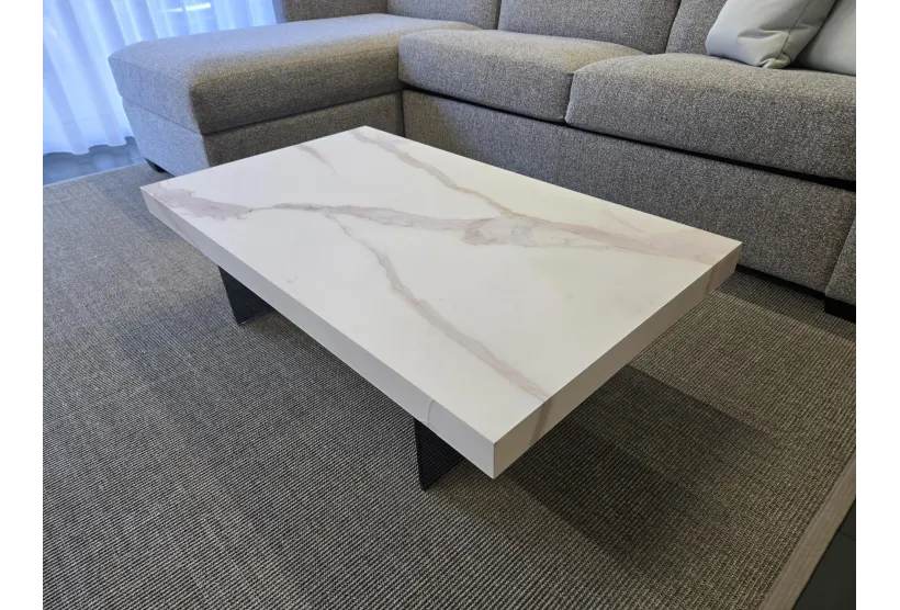 Bellagio Coffee Table in Printed Marble Glass