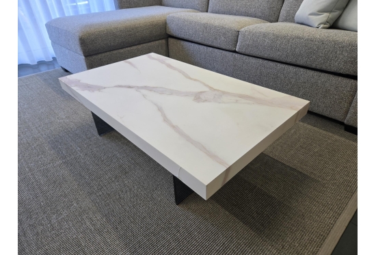 Bellagio Coffee Table in Printed Marble Glass