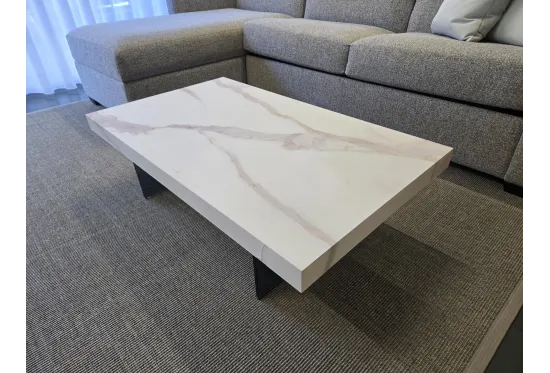 Bellagio Coffee Table in Printed Marble Glass