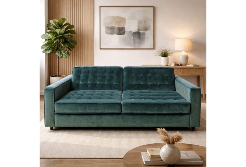 Nuvo Medium 3 Seater, Blue velvet | Furl