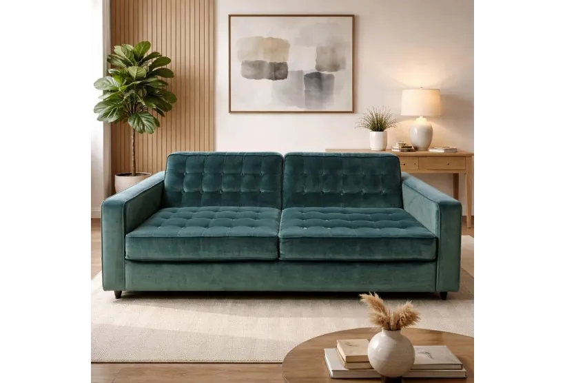 Nuvo Medium 3 Seater, Blue velvet | Furl