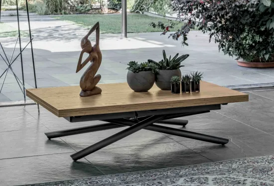 Pivot, a Height Adjustable Coffee Table | Table that Un-Folds to Seat 6