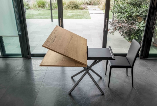 Pivot, a Height Adjustable Coffee Table | Table that Un-Folds to Seat 6