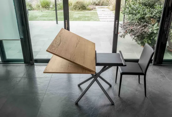 Pivot, a Height Adjustable Coffee Table | Table that Un-Folds to Seat 6