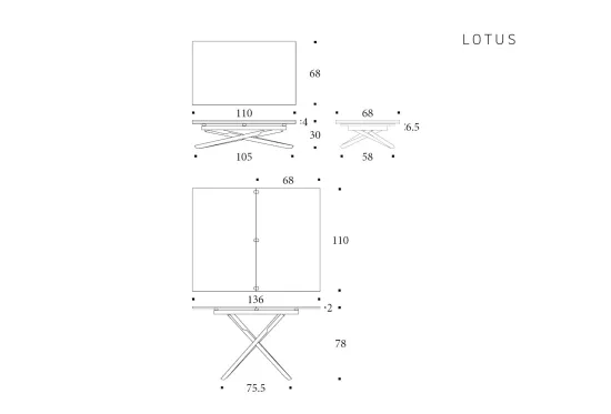 Pivot, a Height Adjustable Coffee Table | Table that Un-Folds to Seat 6