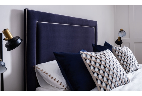 Illusion King Size Storage Bed Blue Velvet | Furl