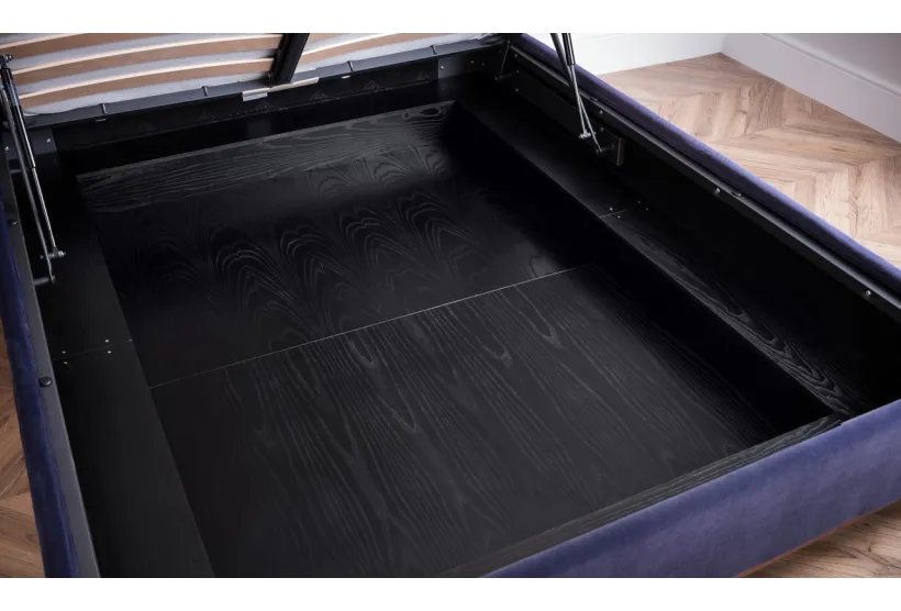 Illusion King Size Storage Bed Blue Velvet | Furl