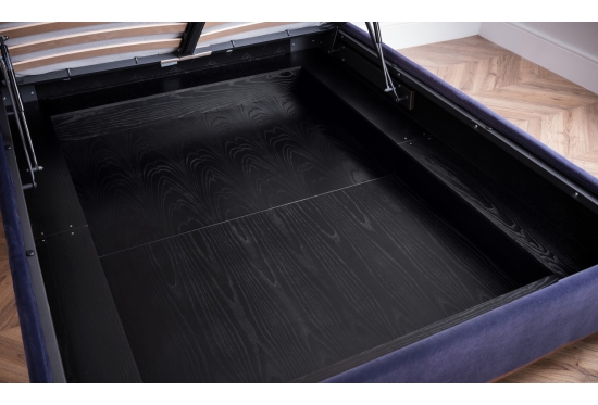 Illusion King Size Storage Bed Blue Velvet | Furl
